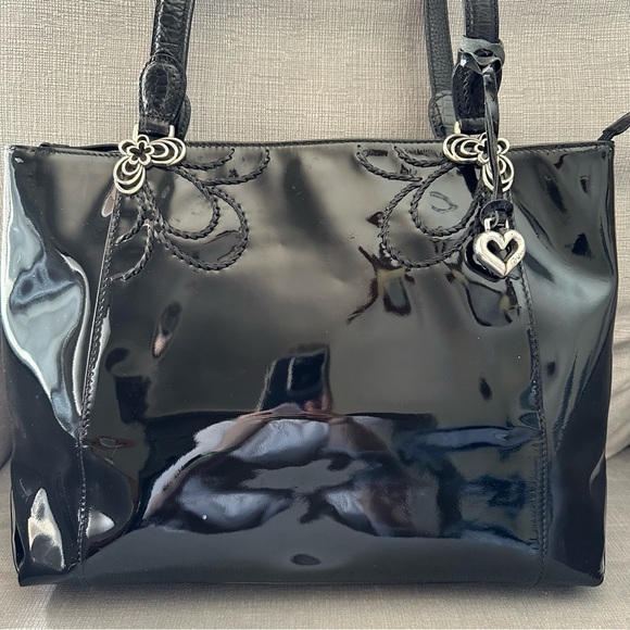Brighton Ferguson purse with coin Elegant Black Patent Leather Tote Bag - Picture 3 of 15